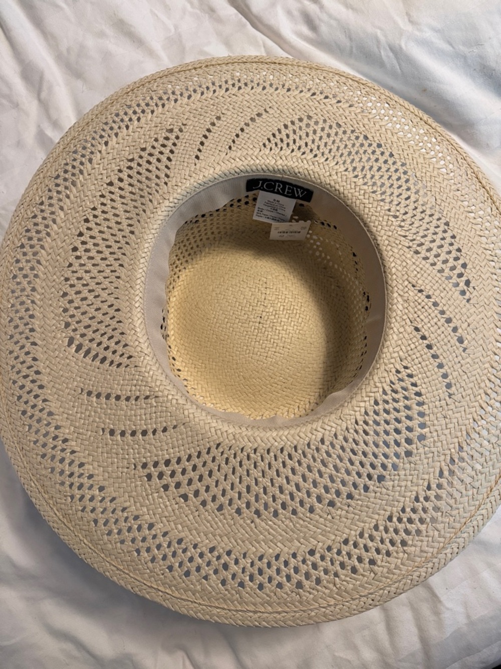 J.Crew Wide-brim boater hat with ribbon CI085 - Picture 8 of 9